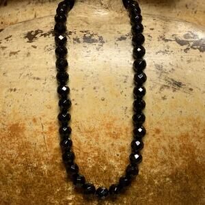 Jay King Necklace Faceted Black Onyx Beads Magnetic Closure DTR